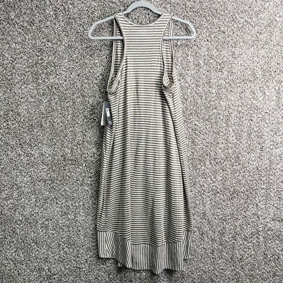 Eileen Fisher Dress Women’s M Tan & White Striped Linen Jersey Racerback Tank Mi - Picture 6 of 10